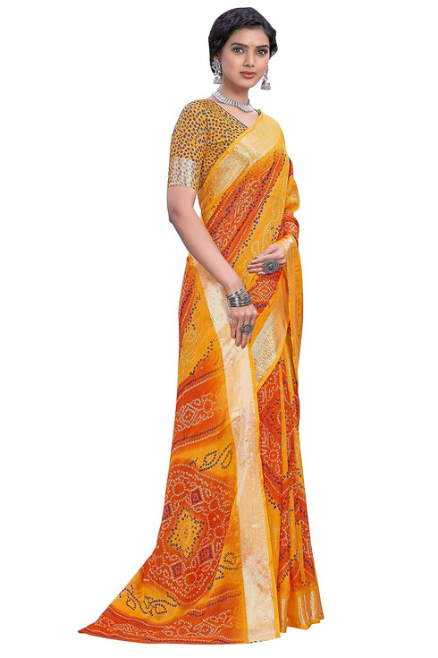 Vasthrlay Bandhani Chiffon Blue Ethnic Wear