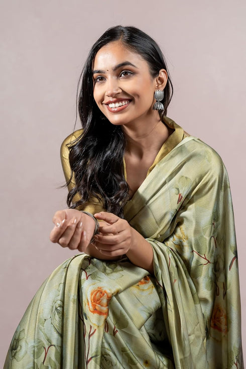 Vasthrlay Fashion Chiffon Printed Dusty Ethnic Wear