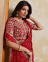 Vasthrlay Georgette Embroidery Unstitched Red Saree