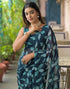 Vasthrlay Chiffon Bandhani Unstitched Olive Green Saree