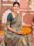 Vasthrlay Banarasi Unstitched Light Green Saree