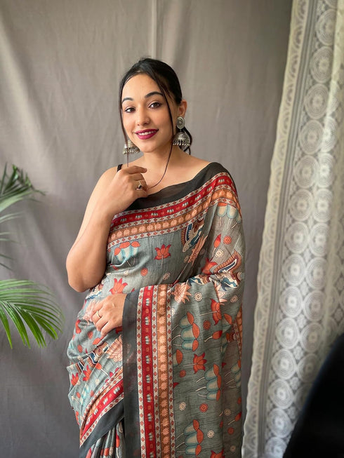 Vasthrlay Cotton Kalamkari Printed Ethnic Wear