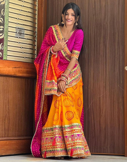 Vasthrlay Georgette Embroidery Unstitched Dark Green Saree