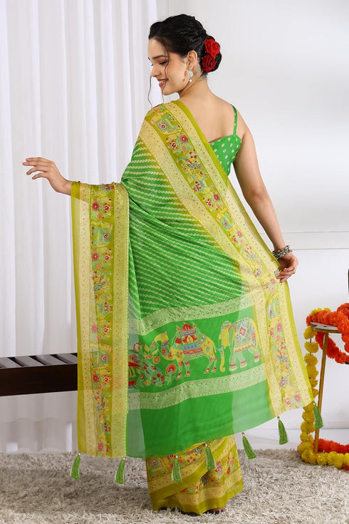 Vasthrlay Fashion Chiffon Printed Lightweight Ethnic Wear