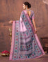 Vasthrlay Special Printed Pink Saree With Unstitched Blouse Piece