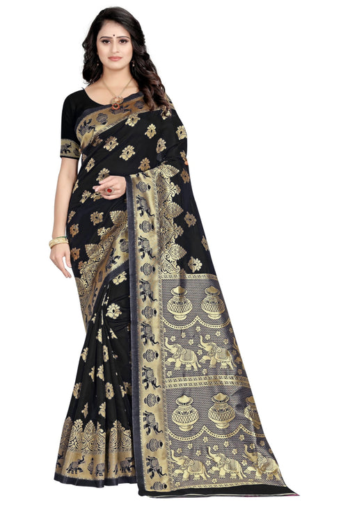 Vasthrlay Kanjivaram Banarasi Collections Pari9016 Saree With Blouse Piece
