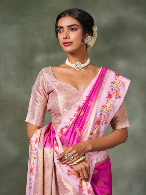 Vasthrlay Banarasi Printed Saree