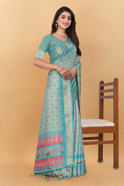 Vasthrlay Kanjivaram Traditional Unstitched Saree