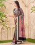 Vasthrlay Georgette Printed Unstitched Red Saree