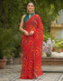 Vasthrlay Georgette Bandhani Unstitched Yellow Saree