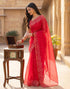 Vasthrlay Womens Printed Unstitched Off White Saree