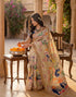 Vasthrlay Banglori Printed Beige | Multi Saree With Unstitched Blouse Piece