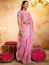 Vasthrlay Scalloped Embroidery Unstitched Light Green Saree