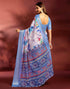 Vasthrlay Printed Jacquard Unstitched Rama Green Saree