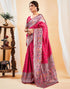 Vasthrlay Womens Paithani Unstitched Pink Saree