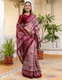 Vasthrlay Womens Printed Unstitched Maroon Saree