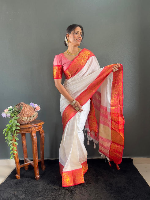 Vasthrlay Kanjivaram Traditional Contrast Included