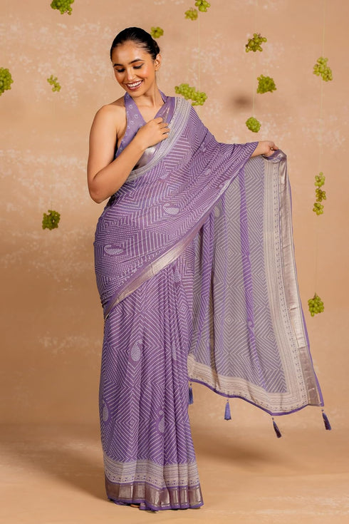 Vasthrlay Fashion Georgette Bandhani Printed Ethnic Wear