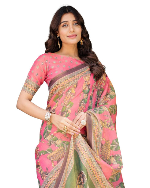 Vasthrlay Handloom Traditional Multicolour Saree