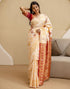 Vasthrlay Womens Banarasi Unstitched Off White Saree