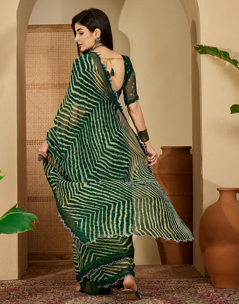 Vasthrlay Georgette Embroidery Unstitched Yellow Saree