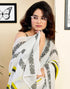 Vasthrlay Womens Printed Unstitched White Saree
