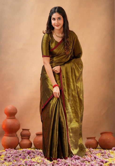 Vasthrlay Handloom Unstitched Brown Ethnic Wear