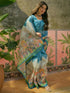 Vasthrlay Shimmer Printed Unstitched Lime Green Saree