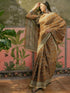 Vasthrlay Womens Printed Unstitched Beige Saree