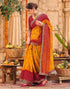 Vasthrlay Georgette Embroidery Unstitched Red Saree