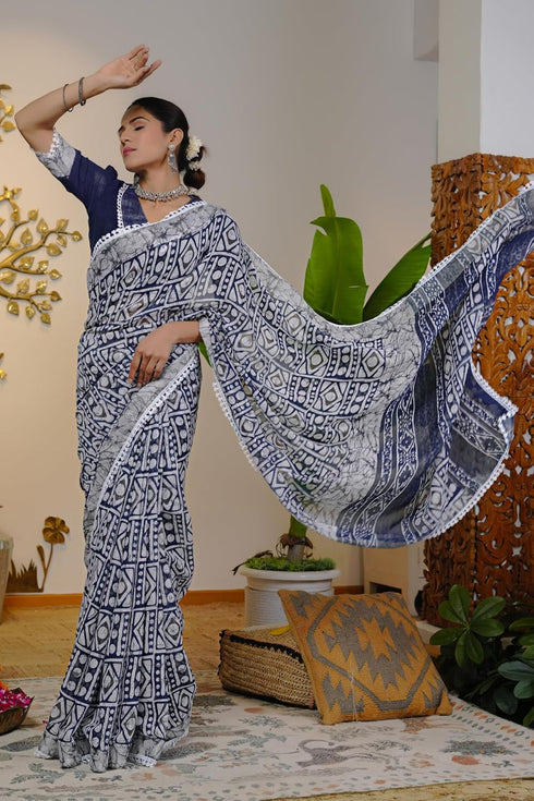 Vasthrlay Fashion Chevron Printed Ethnic Wear