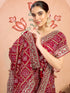 Vasthrlay Georgette Embroidery Unstitched Dark Green Saree