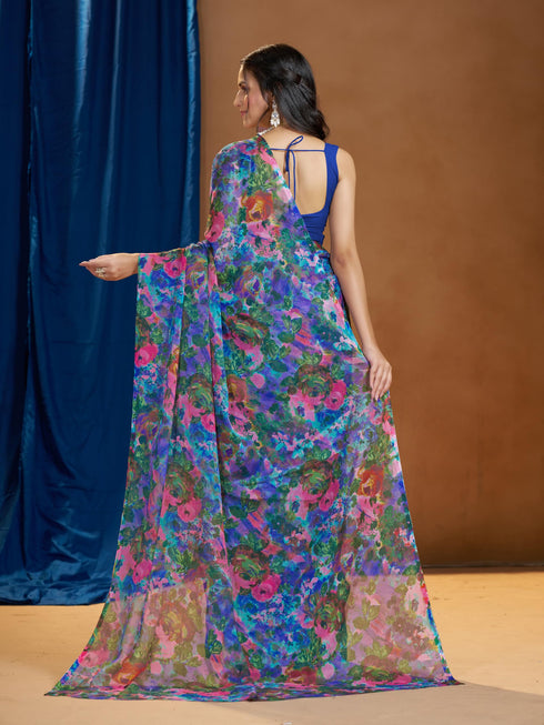 Vasthrlay Chiffon Floral Saree