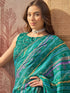 Vasthrlay Chiffon Bandhani Unstitched Purple Saree