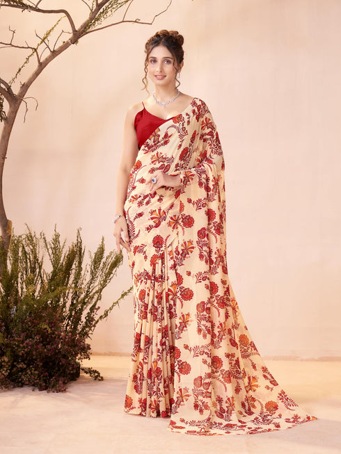 Vasthrlay Georgette Printed Saree
