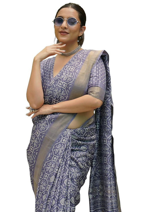 Vasthrlay Fashion Handloom Printed Dusty Ethnic Wear