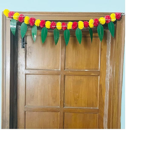 SPHINX Artificial Marigold &Mango Leaves Simple Door-Window toran/Door hangings/Festive Decorations