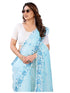 Vasthrlay Blue Embroidery Unstitched Saree