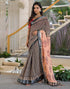 Vasthrlay Womens Printed Unstitched Dark Green Saree