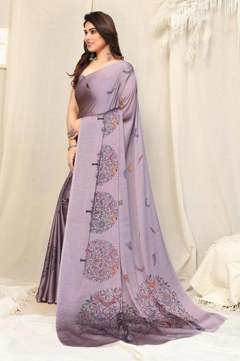 Vasthrlay Fashion Chiffon Printed Dusty Ethnic Wear