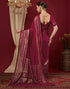 Vasthrlay Georgette Printed Unstitched Maroon Saree