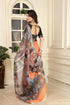 Vasthrlay Orange Unstitched Saree