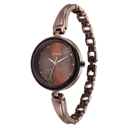 Sonata Utsav Brown Dial Watch for Women Style NU8166QM01