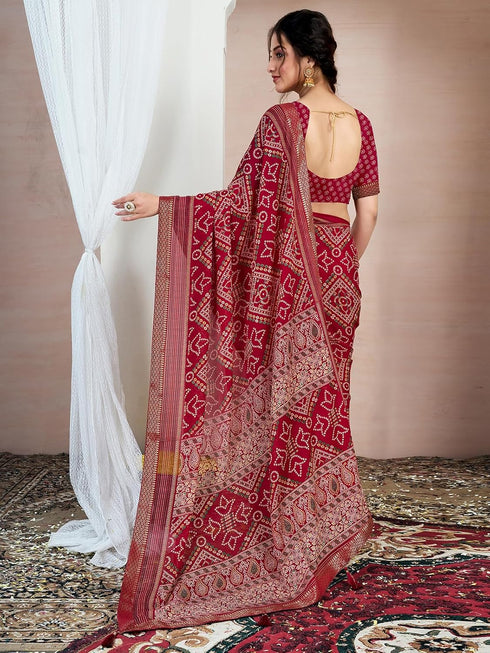 Vasthrlay Chiffon Bandhani Unstitched 4159s2944n Yellow