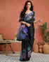 Vasthrlay Womens Printed Unstitched White Saree