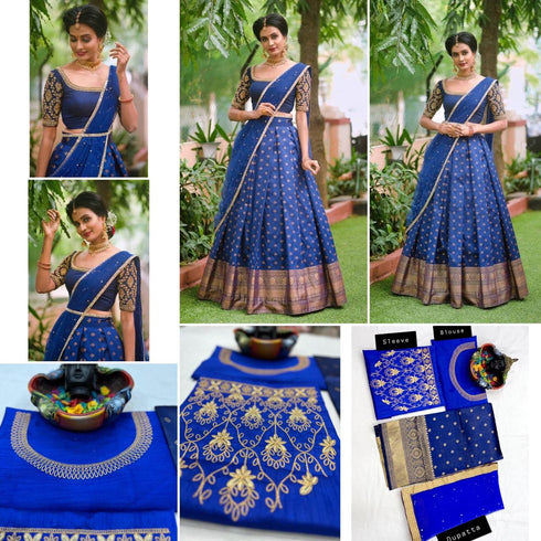 Vasthrlay Unstitched Material Traditional Lehegnga