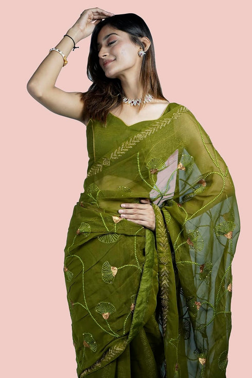 Vasthrlay Embroidered Shimmer Ethnic Wear