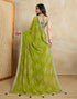 Vasthrlay Georgette Bandhani Unstitched Green Saree
