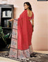 Vasthrlay Chanderi Printed Unstitched Orange Saree