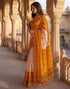 Vasthrlay Womens Printed Unstitched Peach Saree